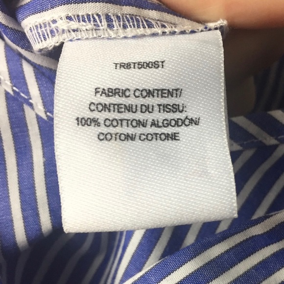 NWT Derek Lam Deconstructed Striped Tie Front Blue Cotton Shirt Dress Size 8 - Picture 14 of 14